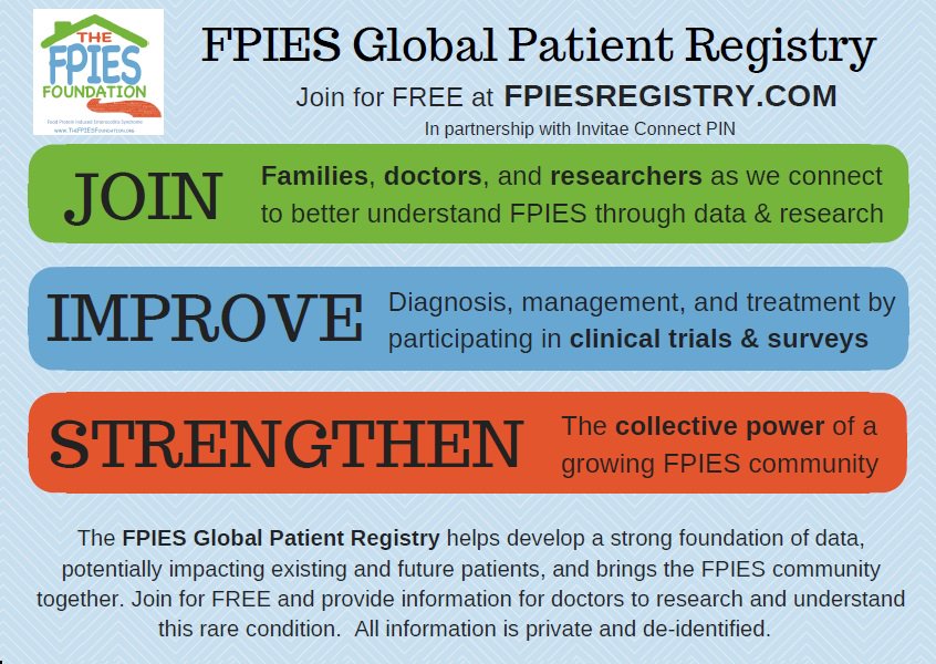 FPIESFoundation's tweet photo. Today is Global FPIES Day!  This is a day set aside to recognize Food Protein Induced Enterocolitis Syndrome. Here are just some of our materials available on our website. Check out more of our resources at: http\://fpiesday.com/ https://t.co/B9HjLZJN4g