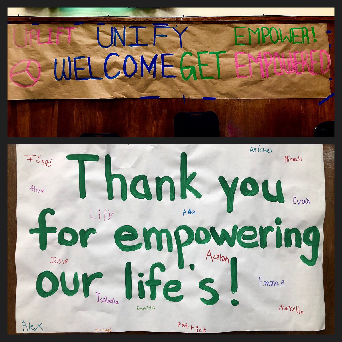 GetEmpoweredAll's tweet image. Monday Motivation Messages from our preK - Kindergarten cuties: “Thank you for empowering our life’s.” 
This fires us up to empower more kids &amp;amp; communities everywhere! 
#mondaymotivation #inspiration #kidsthankyoucards #kidsart #gratitude #empowerkids #MakeADifference #artsed