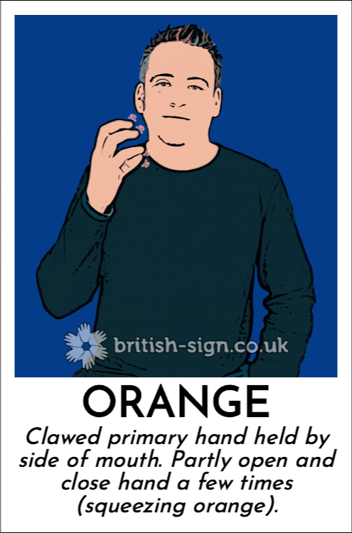 BritishSignBSL's tweet photo. Today's #BritishSignLanguage is: ORANGE - #BSL - https://t.co/Nfh3kkYJfI https://t.co/LYiRJ0pg8A