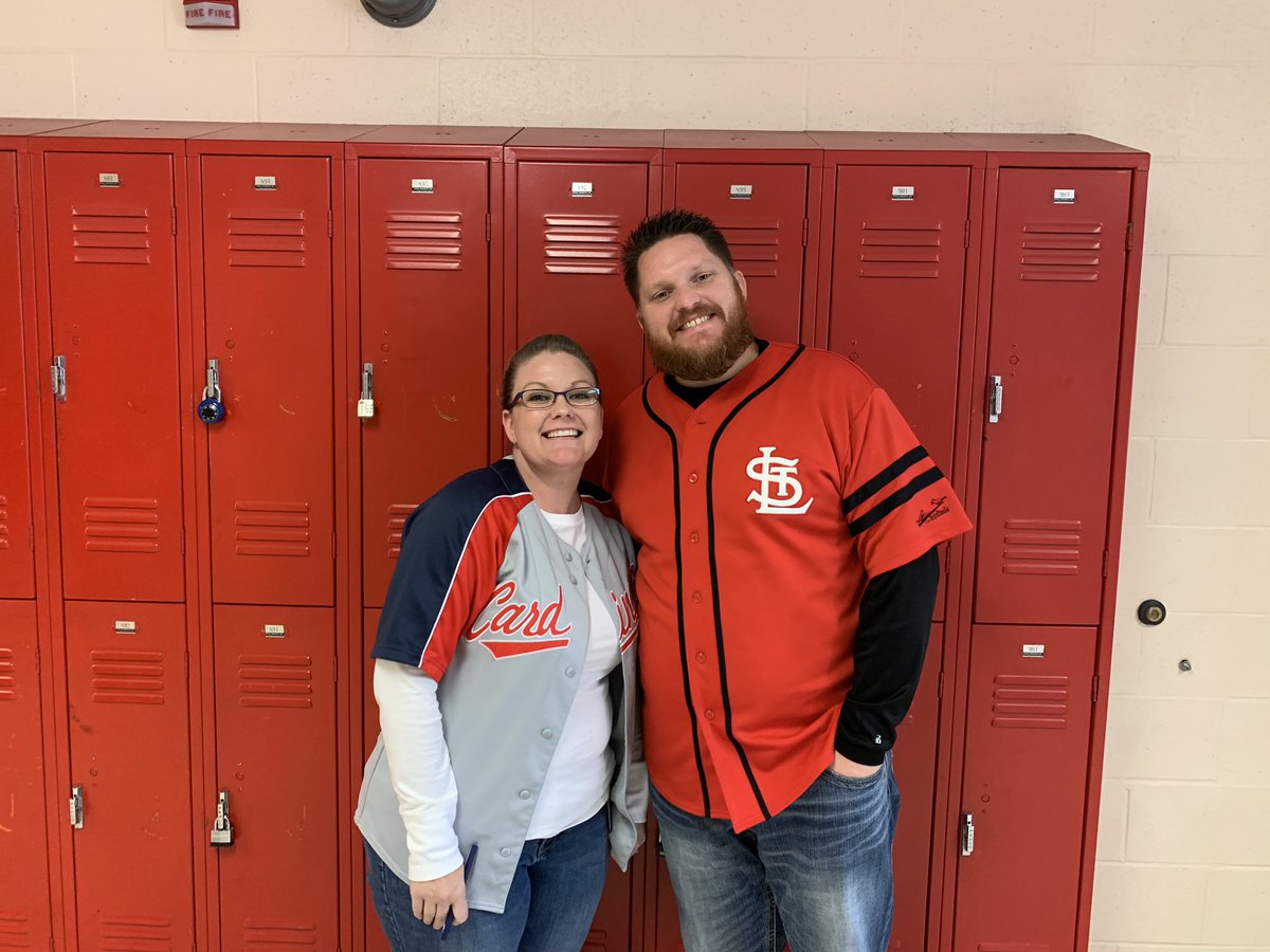 FoxMiddleSchool's tweet photo. Our staff is rocking their jerseys to show school spirit for Jersey Day today! School spirit for Intramurals this Wednesday! #pride #schoolspirit #fmscommunity https://t.co/VuJnTf0bZ4