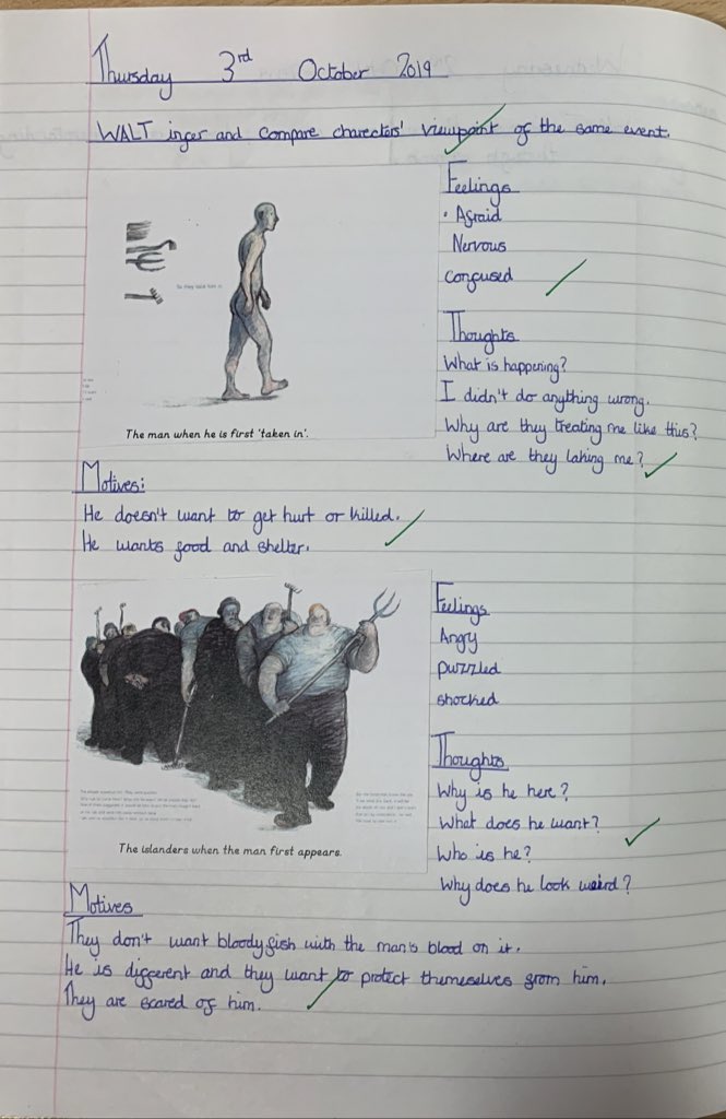 brazier_mrs's tweet photo. Some of the fabulous work completed in 6B based on Armin Greder’s fantastic book ‘The Island.’ @AllenAndUnwinUK @AllenAndUnwin I can’t wait to read their persuasive letters to politicians asking them to be more mindful of refugees’ needs. https://t.co/dZQtL2gvXO