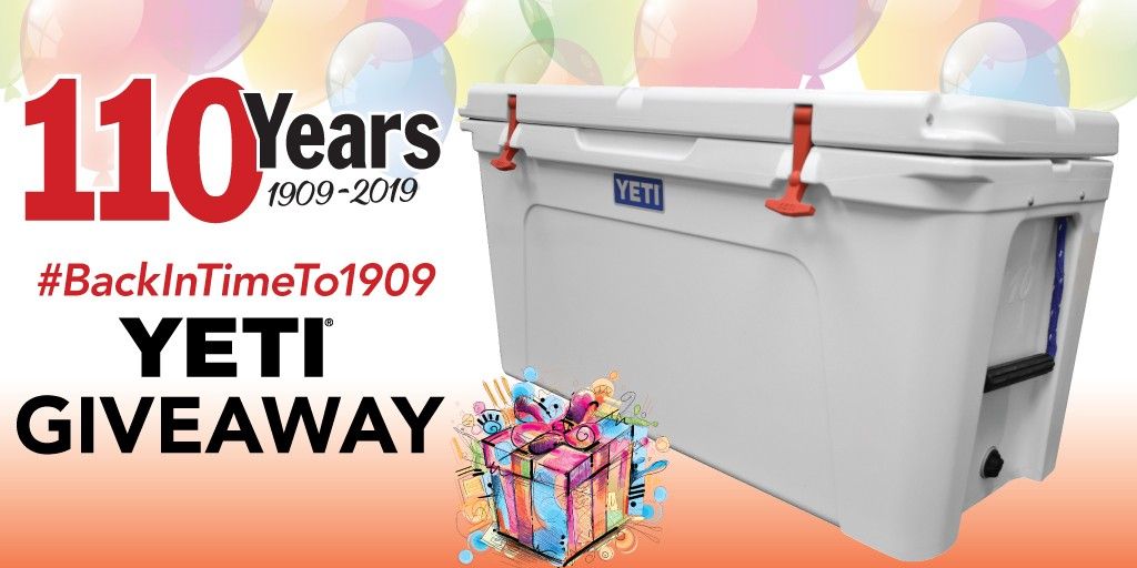 PCRichardandSon's tweet photo. .@YETICoolers #GIVEAWAY! It's round 3 of our #BackInTimeTo1909 giveaway series! 🎉🎈🎂 (2) lucky winners will get this custom-made YETI Tundra 110 cooler in our company colors! ❤️💙 To enter for a chance to win, follow us &amp; retweet. Rules: https://t.co/IpigoPwgGu https://t.co/nfOg4ncTkv