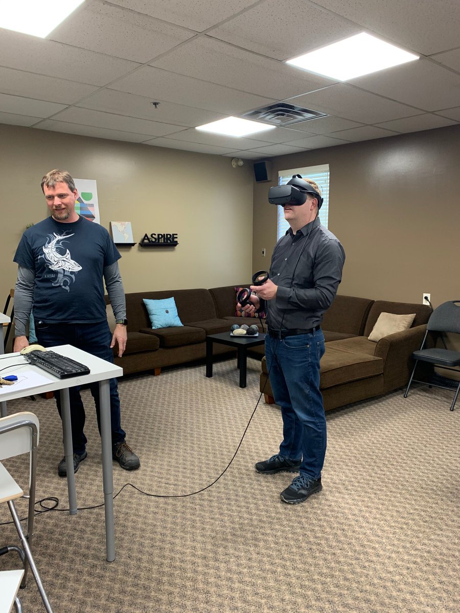 qflokstra's tweet photo. Pretty amazing to try VR out thanks to @gracoat on Friday. I truly believe this will be a major #edtech piece within education in the coming years. PC: @stacykaye_79 https://t.co/jdgn8R9Y8K