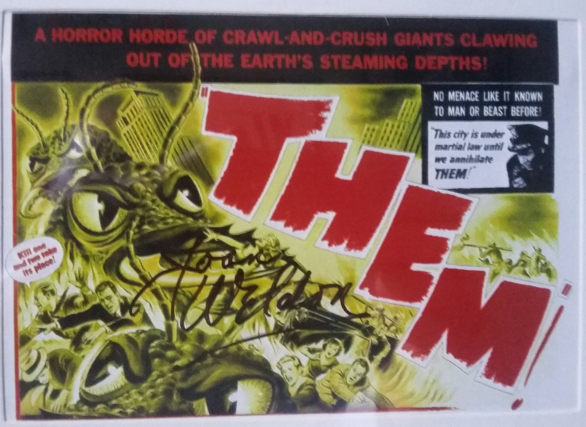 JohnELTenney's tweet photo. 22 days of Horror Autographs for Halloween.
5. Joan Weldon, THEM!
#Halloween #HorrorAutographs #HorrorMovies https://t.co/cxXwnI0tKv