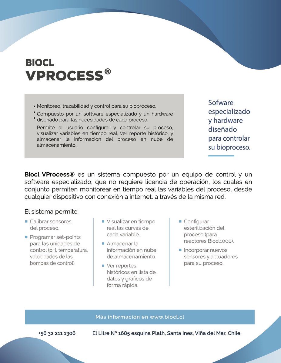 Biocl_Chile's tweet image. Comunidad para sus #bioprocesos, tenemos a disposición Biocl VProcess, software y hardware en #Biotecnología que controla y monitorea en linea las variables de su #Bioproceso. #bioreactor #biotecnología #fermentadores #biorreactores #BioclVProcess