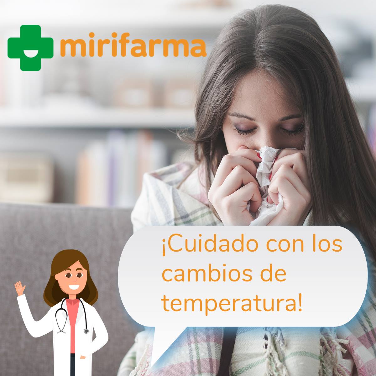 Mirifarma_'s tweet photo. ¡¡RESFRIADO A LA VISTA!! 🙃

Mañana se espera un cambio de temperatura, los termómetros bajarán 6 y 7 grados en muchos lugares de la península. 🥶

Pocas cosas son tan molestas como la garganta cuando está irritada o inflamada. Así que llevad cuidado con mayores y  pequeños. https://t.co/E6S9JG4qQM