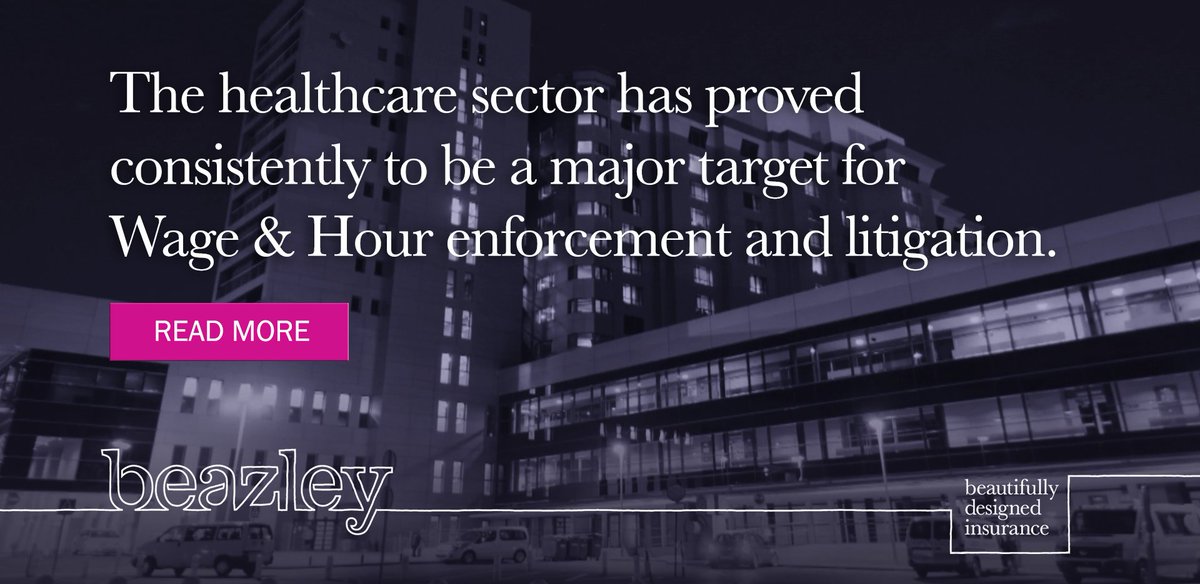 BeazleyGroup's tweet photo. Healthcare employers are facing expensive settlements for failing to comply with Wage & Hour regulations. Read Sharlene Jooste's blog to learn more about the issues resulting in W&H enforcement and litigation. https://t.co/MLqntOzv31 #ASHRM2019 @ASHRMAHA #healthcare #wageandhour https://t.co/d63WLUqr6s