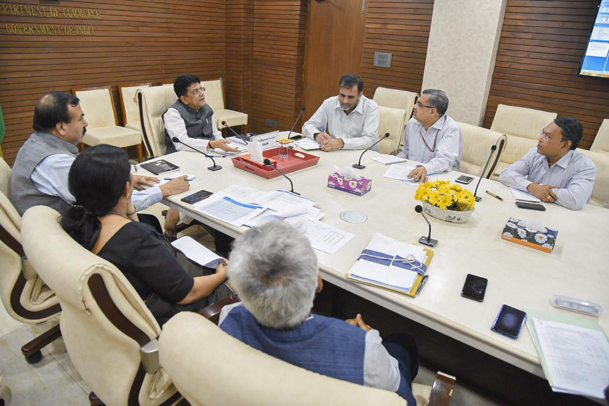 PiyushGoyal's tweet photo. Met Chemicals, Electronics &amp; IT and Steel Ministries to plan ways to boost trade for domestic industry. https://t.co/Bw7MdoAR3B