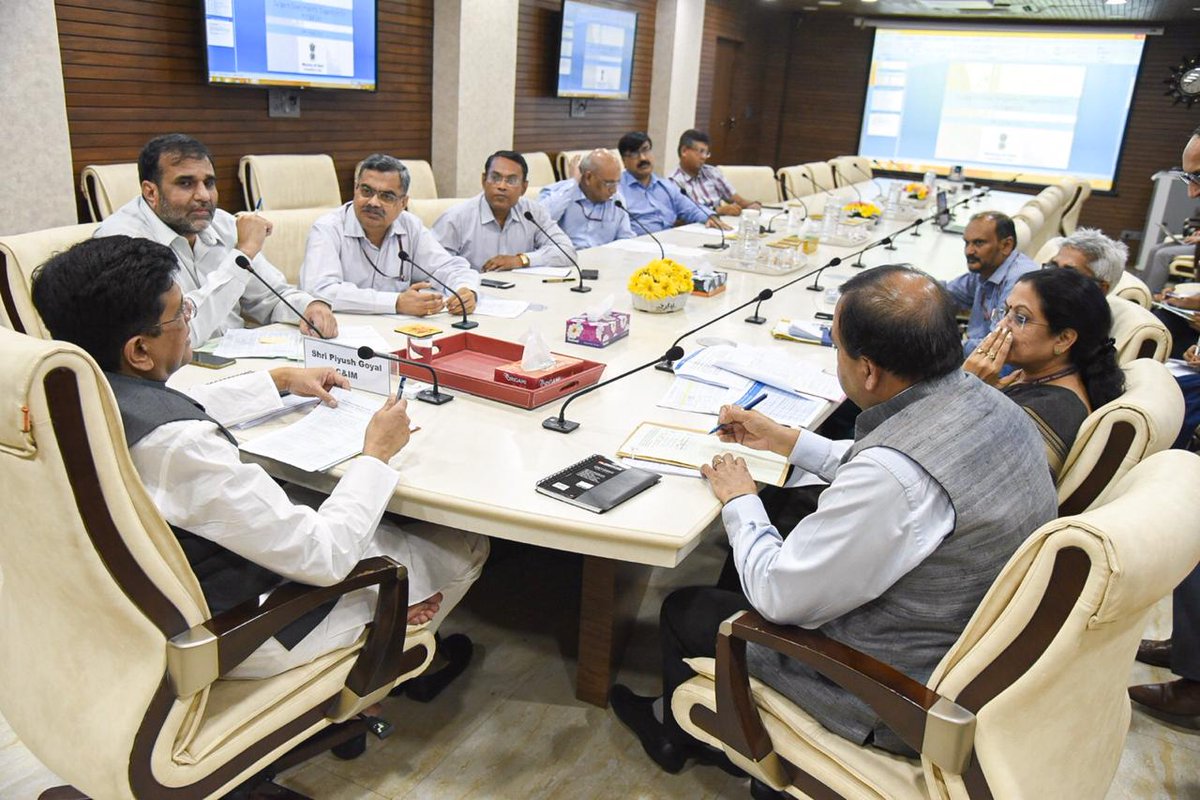 PiyushGoyal's tweet photo. Met Chemicals, Electronics &amp; IT and Steel Ministries to plan ways to boost trade for domestic industry. https://t.co/Bw7MdoAR3B