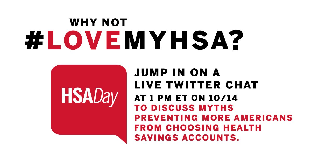 What are you up to at 1:00 pm ET today? Join our Twitter chat on HSAs using #LOVEMYHSA. We will be joined by experts and it should be a fun and insightful conversation! @JeanChatzky, @incikaya, @Jeanne_Fidelity, @Jellyvision, @HarlandClarke, @consumerdriven, @Voya, @hsaunited