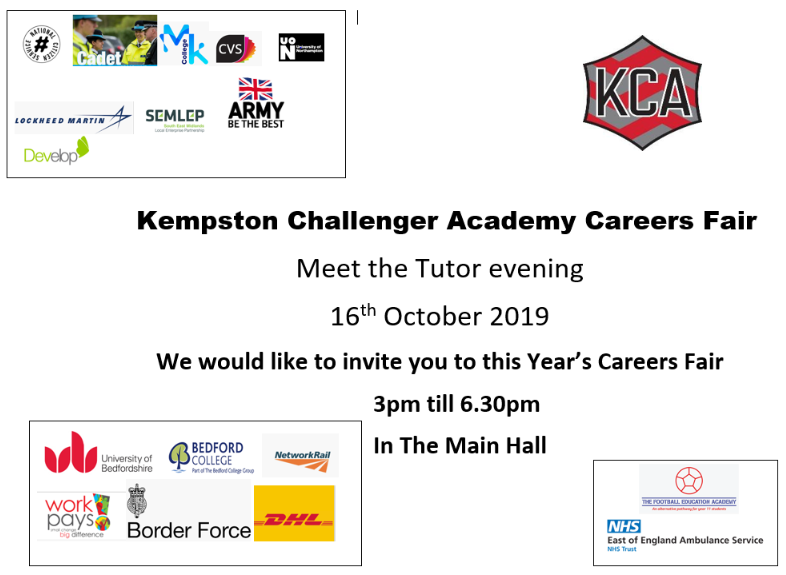 KAKempston's tweet photo. A Careers Fair will be held in the school’s main hall on the 16th October. @NCS, @bedfordcollege, @uniofbeds are some of the people that will be at the Careers Fair. #Careers @schamberlainceo https://t.co/oLbNzXMWtn