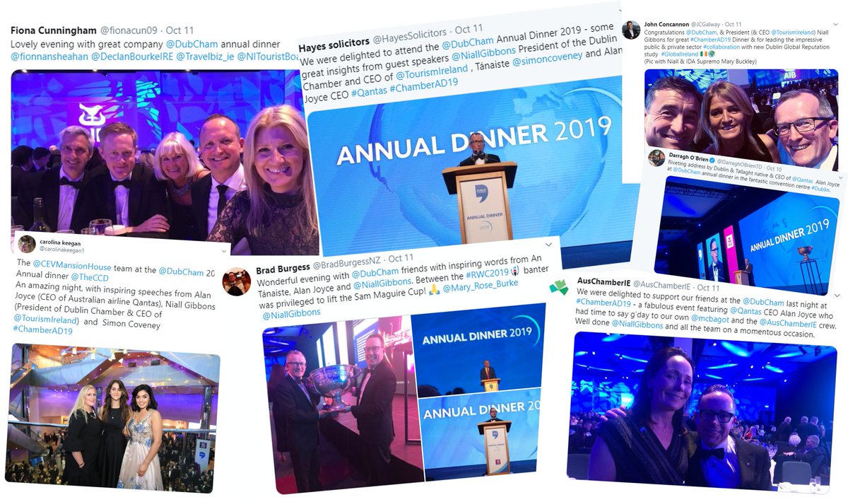 Oh, what a night! We had a fantastic time at our 2019 Annual Dinner last Thursday night in <a href="/TheCCD/">The Convention Centre Dublin</a>. Great speakers, beautiful venue and just under 1,600 Dublin business leaders celebrating our capital. Here's what some of our guests had to say on the night. #ChamberAD19
