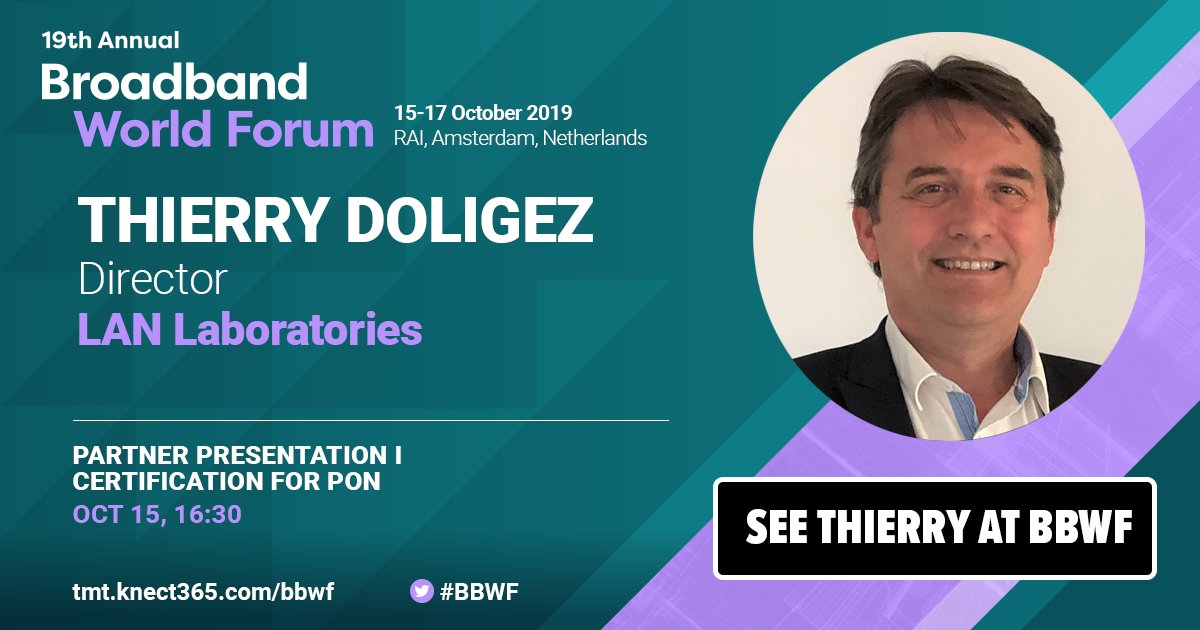 Laboratoire_LAN's tweet photo. #BBWF is starting for 3 days!
Visit us in the BBF Pavilion (A40) and get the latest news on the BBF.247 certification program by joining the dedicated session at the “Broadband World News Theatre" (Tuesday Oct. 15 at 4:30pm)! https://t.co/UUtR7lnO08