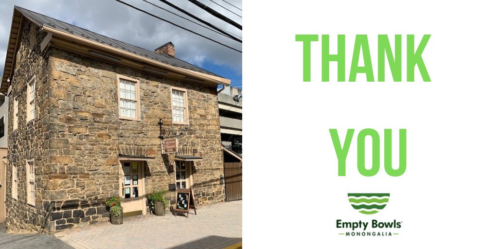 EmptyBowlsMon's tweet image. Thank you to the Old Stone House for donating 10% of their sales to @EmptyBowlsMon from September 30-October 5! We appreciate your continued support! #monongaliacounty #westvirginia #emptybowlsmon