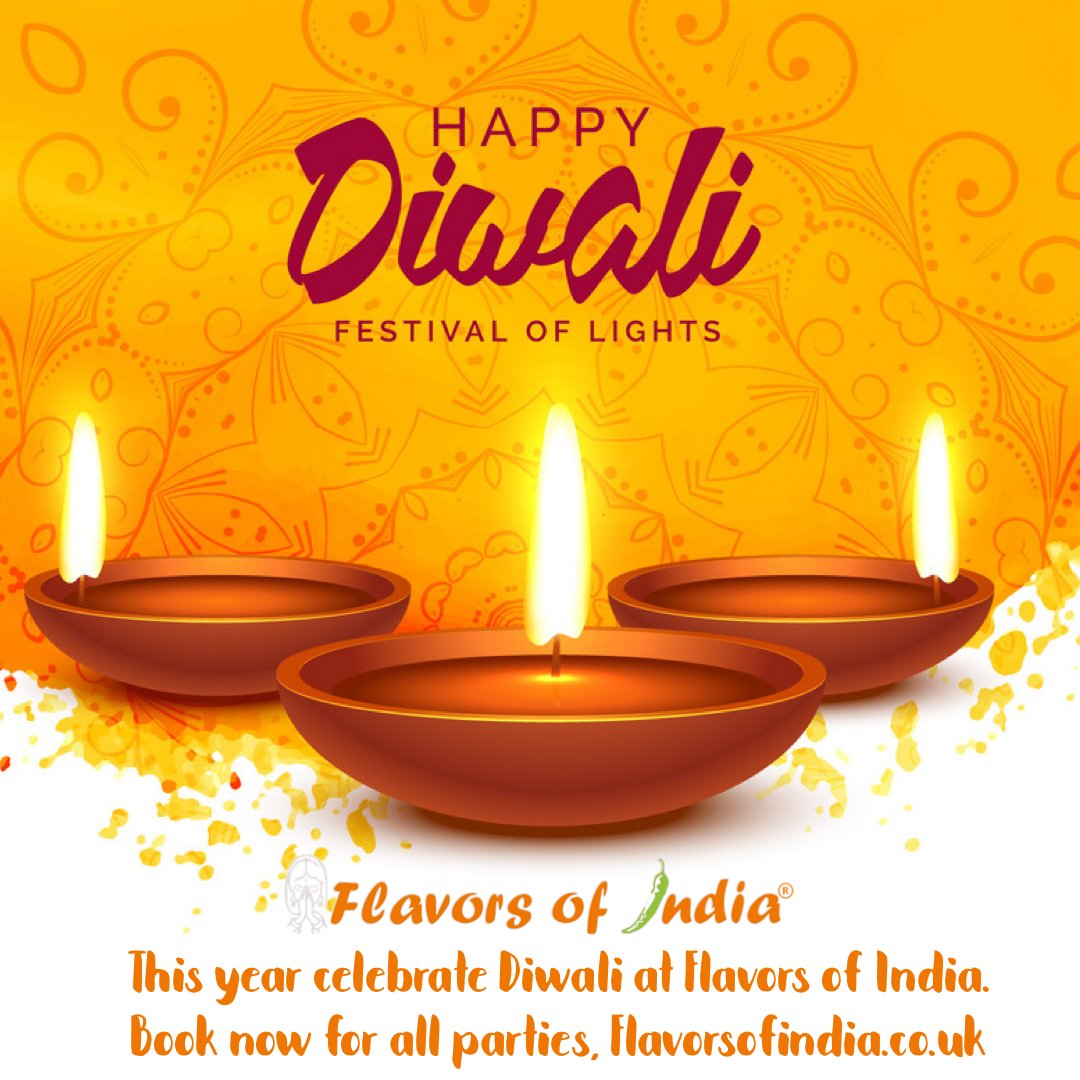 Celebrate Diwali with Flavors of India 🎆 Gather your loved ones at this beautiful time of year and join us to enjoy traditional and authentic dishes 🥘 

For all table reservations call us on:
📞 Paddington: 020 7402 1100
📞 Hounslow: 020 8577 7399