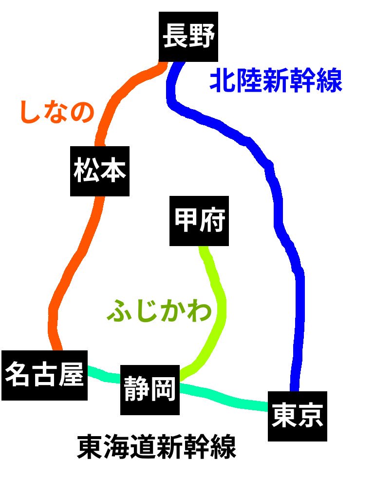 ベイ Twitter पर あとしなのが全区間で運転再開されるので東京から長野 松本 甲府の行き方を載せておきますね 東京から松本 は長野まで北陸新幹線 長野から特急しなの名古屋行きという手段が取れます T Co Rxjokp7pjp Twitter