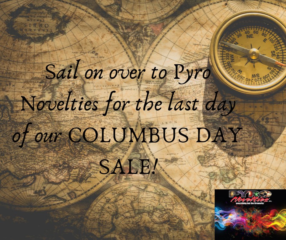PyroNovelties's tweet photo. COLUMBUS DAY SALE ENDS TONIGHT! Enjoy 14% off all sweatshirts, hats, and tees (online, in stock and while supplies last) https://t.co/qI877YML98 https://t.co/2EkNkDSHaF