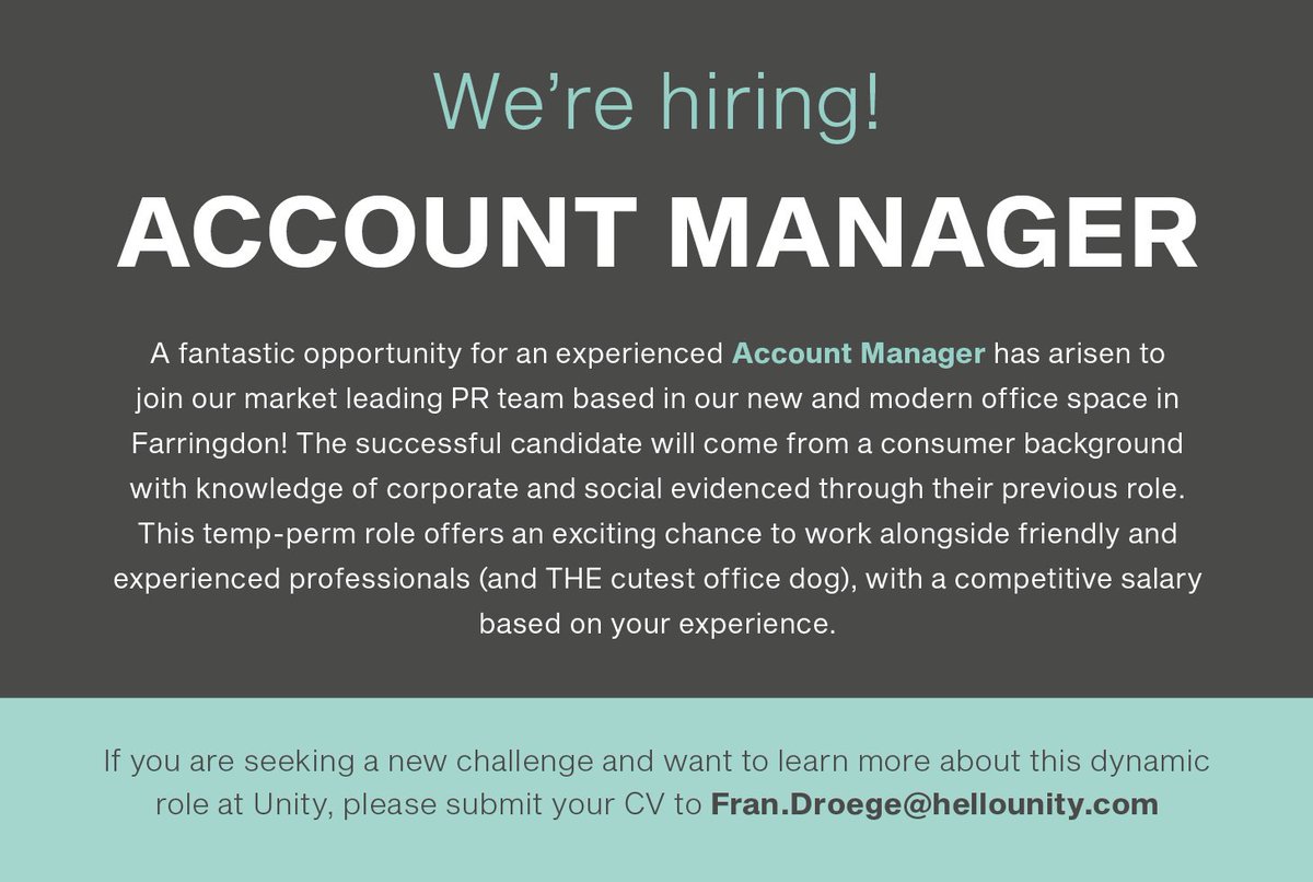 hello_unity's tweet photo. #PRJobs #PRCareer #PR #LondonJobs https://t.co/maOhbUEs7F