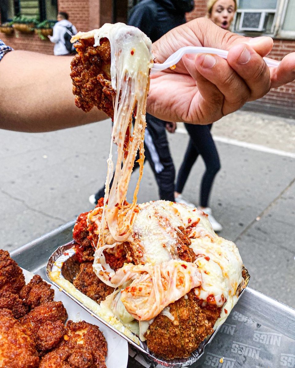 Thenuggetspot's tweet photo. Some nice 'n cheesy NUG Parm to start off the week 🧀 

📷: @chicharronasaur 
#TheNuggetSpot #EatmoreNUGS https://t.co/evL7wwtGkk