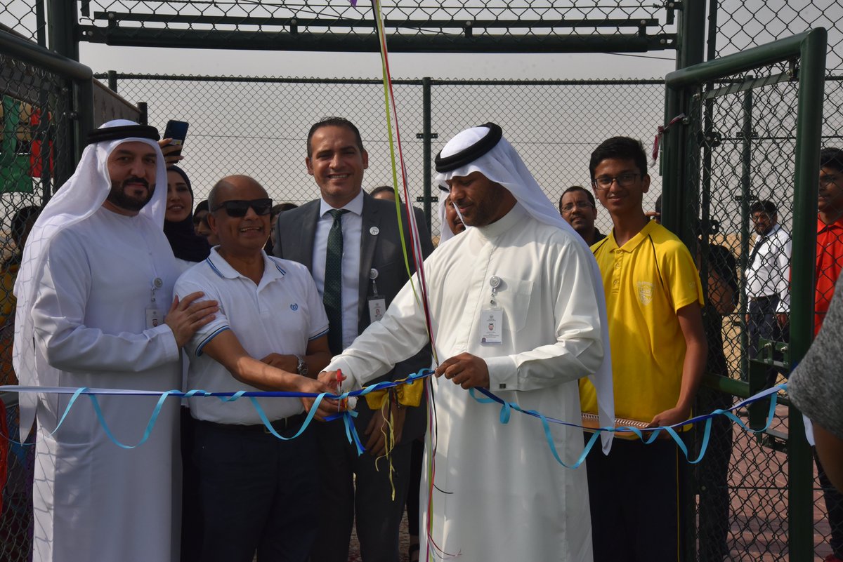 A moment of immense pleasure and pride as the ground was inaugurated by Mr. Abdullah Al Marzoqi, Head of License Dept., Mr Abdllah Al Elwanic, Director of License Dept. and Mr Ziyad Shatat, Education Consultant with Shj Private Education Authority #inauguration#sports#field#boys