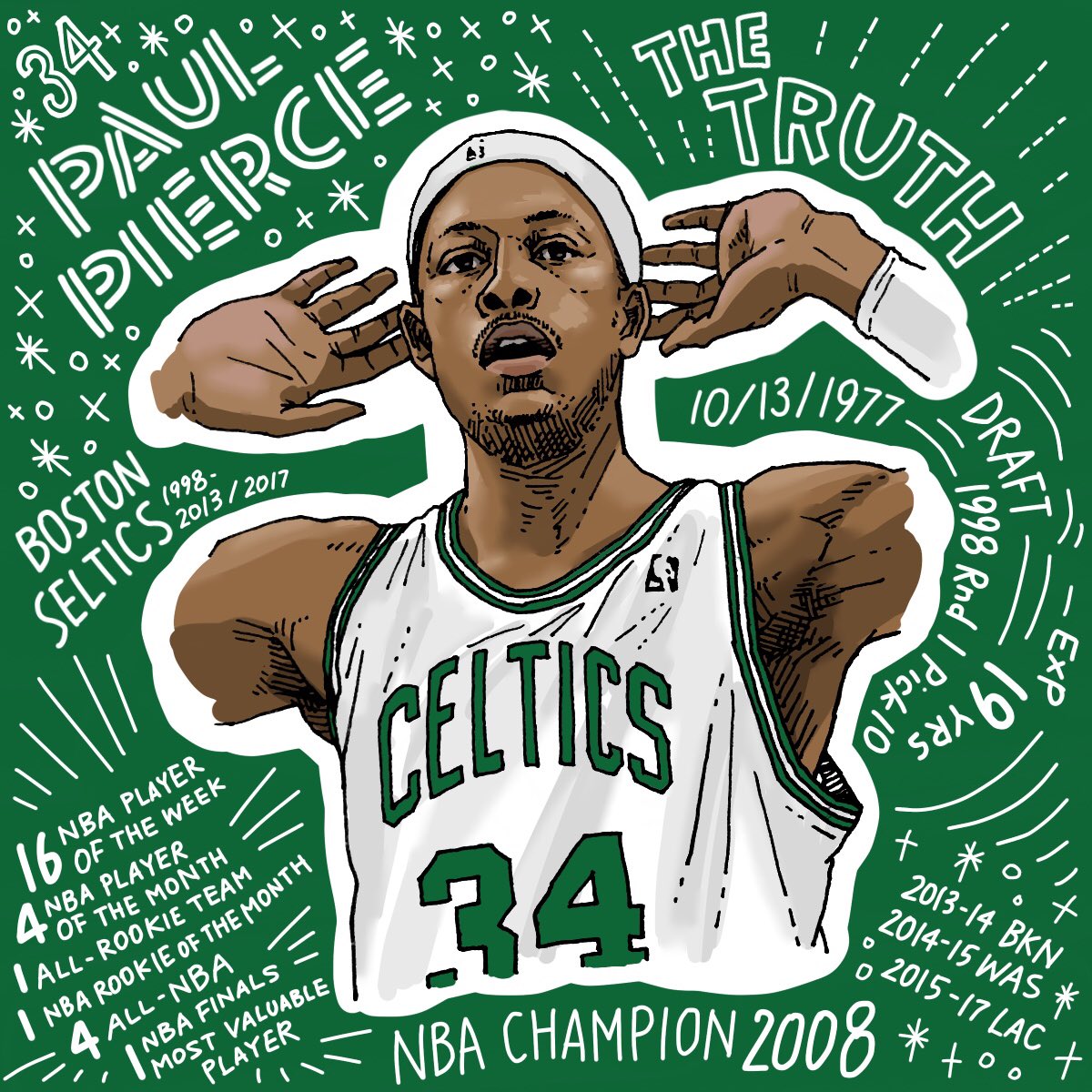 Paul Pierce |        THE TRUTH
Boston Seltics | No.34
Happy Birthday  10.13   