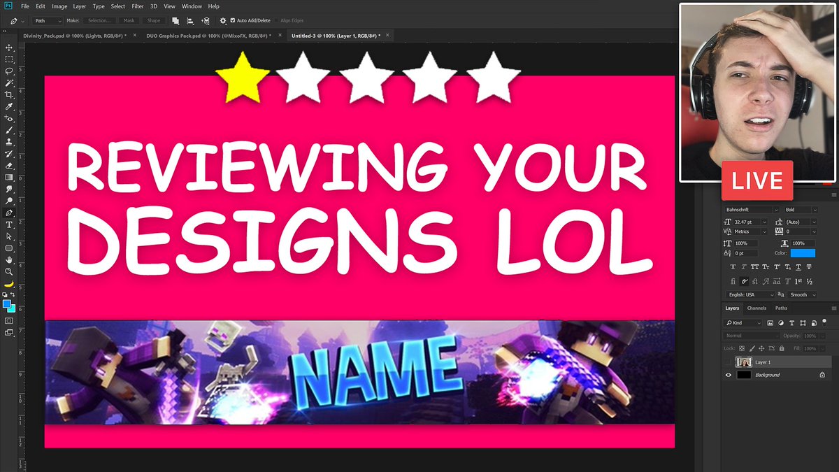 jmsdaniels_'s tweet image. Reviewing YOUR Designs LIVE w/@JamesQDesign 🔥
youtube.com/watch?v=bNSwKQ…

Reply to this tweet with your design (ONLY ONE) and RETWEET once done! 👍🏻
