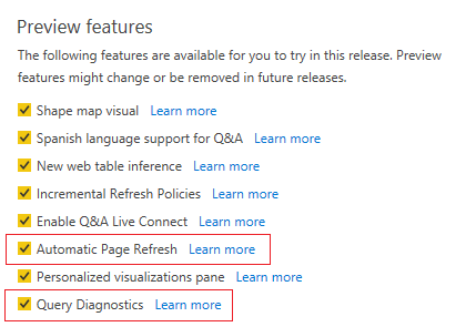 PowerBITips's tweet photo. Power BI Desktop October 2019 just released... 

New new Preview Features found, Automatic Page Refresh, and Query Diagnostics..

Turning on Query Diagnostics enables a new Ribbon in the Query Editor called Tools.

Download Here: https://t.co/12GI7y7l4z https://t.co/KKCeCV43SG