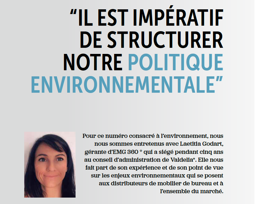 FederationEBEN's tweet photo. "Il est impératif de structurer notre politique environnementale" explique Laetitia Godart, gérante d'EMG 360°, entreprise de design et d'aménagement d'espace tertiaire. Dans le dernier Trait d'Union https://t.co/eIunLX38VQ #DéveloppmentDurable #RSE #Valdelia #LeBureauDeDemain https://t.co/ldkaYjsMev
