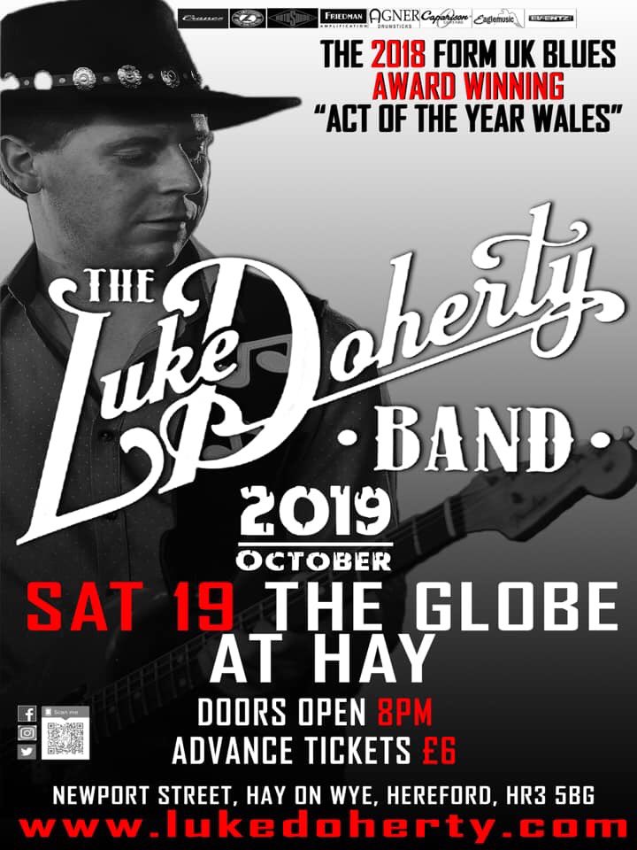 LukeDohertyBand's tweet photo. This Saturday The Luke Doherty Band will be Playing The Globe At Hay, we Hope to see everyone there, This is a new venue for us, so let’s make it a night to remember. Doors open 8pm, Advance tickets £6. https://t.co/30D1Nbzv3Y