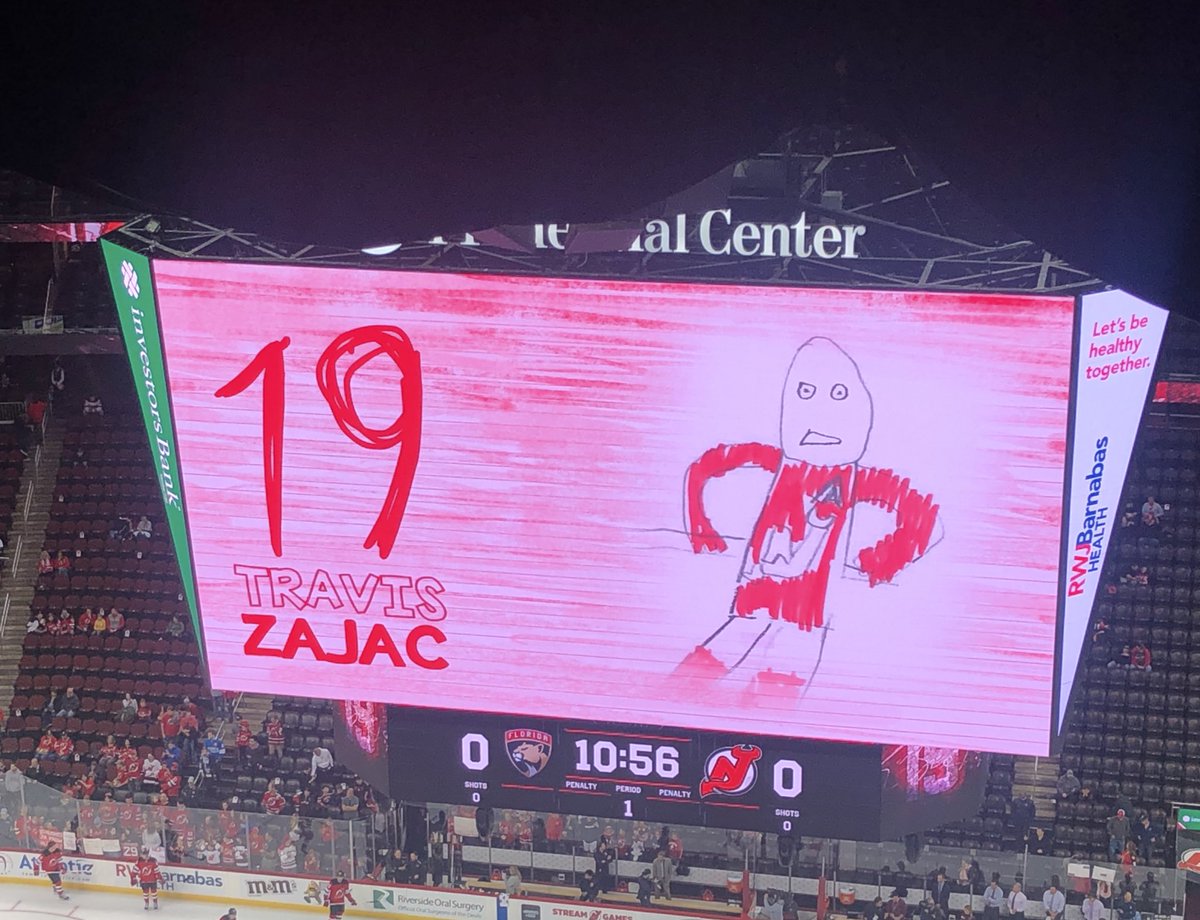 amandacstein's tweet photo. So, it’s Kids Day here for #NJDevils and during player warmups introductions, the team is featuring kid-drawn pictures of players. And it is amazing and hilarious! 😂 https://t.co/N8PM5Fo3F2
