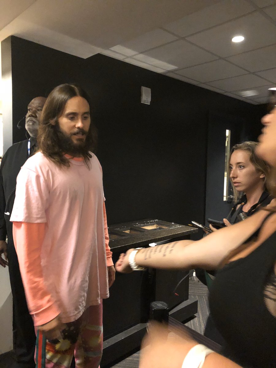 fritzy4101's tweet photo. @marsworldwide @JaredLeto taking the time to check out my #MarsTattoo @theforum last July https://t.co/sLeAIju9Jw