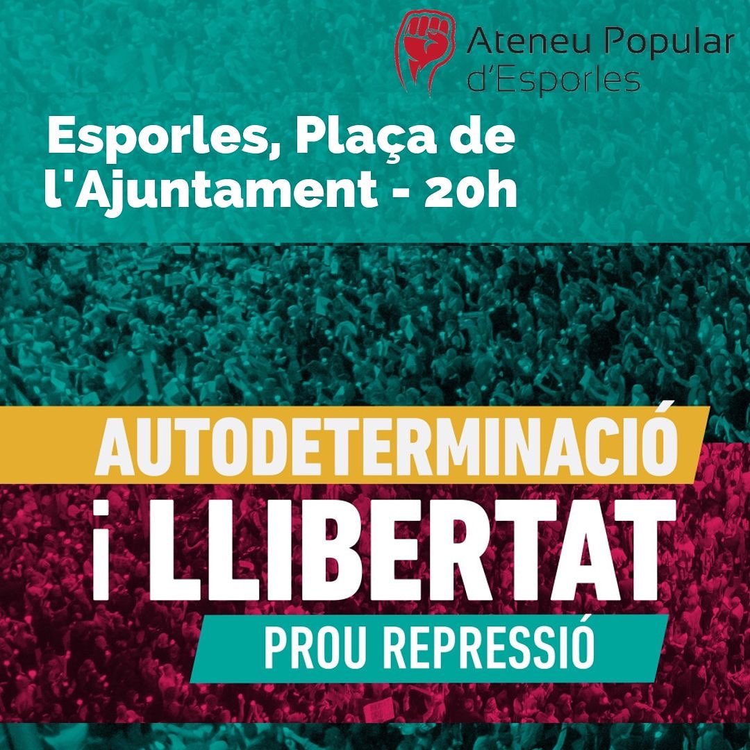 📣Avui a les 20h a Esporles i a molts llocs més. Contra la repressió de l'estat.
La solidaritat, la nostra millor arma.