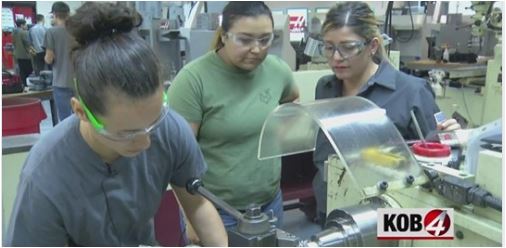 cnmats's tweet photo. Very proud of the women of Applied Technologies preparing for careers in trades and manufacturing! Check out the new KOB4 "Skilled4Work" segment on the women currently enrolled in the Machine Tool program & what they plan to do next. https://t.co/SC6J3ngG4X #CNMATS @cnmats https://t.co/xIMbjlOQku