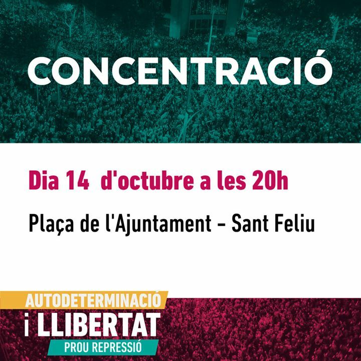 DAVANT AQUESTA SENTÈNCIA TAN INJUSTA, OMPLIM ELS CARRERS! 

Pels que no pugueu baixar a Barcelona... concetració a les 20h a la plaça! 

El tsunami tot just comença!
