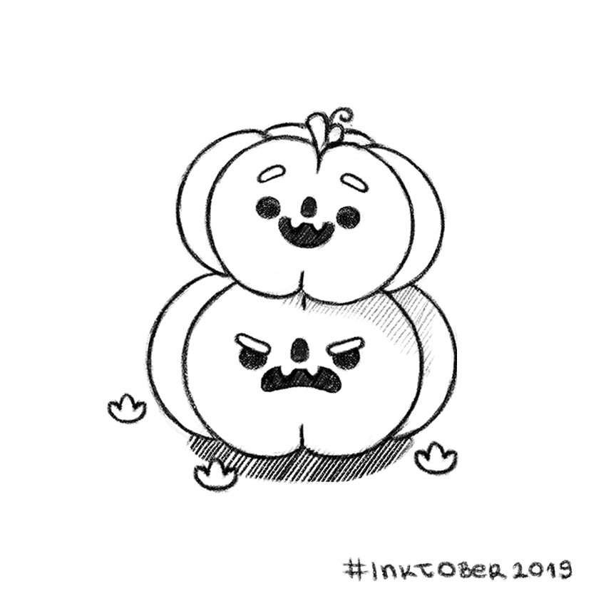 Happy or grumpy? 🎃. #inktober #inktober2019 #childrensillustration