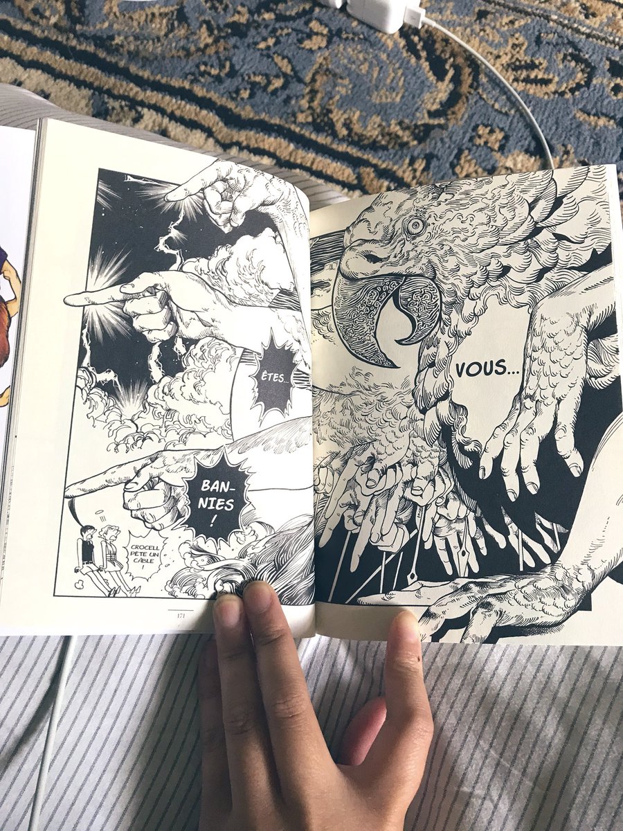 Here's the first book, for those interested! I love the paneling, gags, and fashion in the first book. I think it has Good Omens vibes, based on what I know. 
