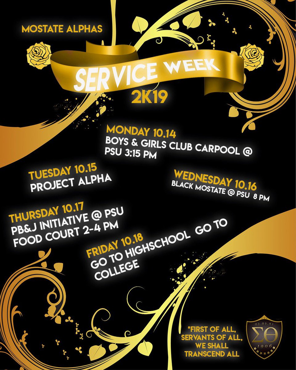 “First of all, Servants of all “.. 🤙🏾  Come join your PHavorite Alphas as we give back to the community this Service Week❕🙏🏾#Serviceweek2k19 #MoSTateAlphas