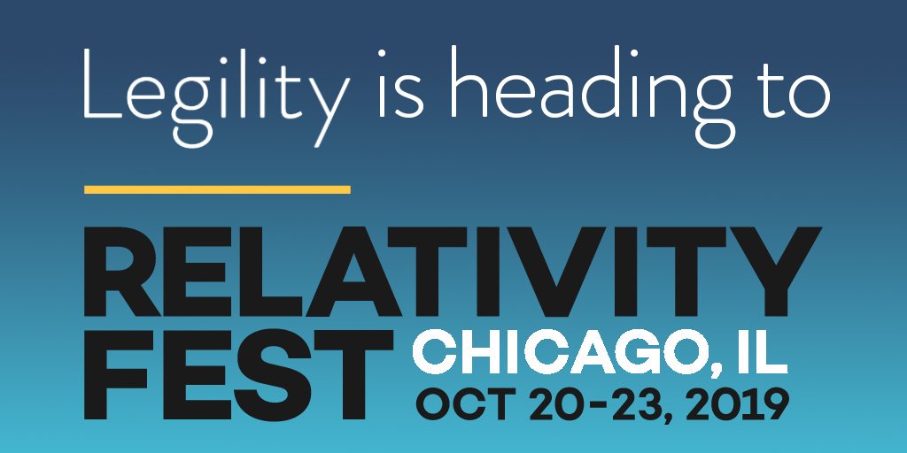 LegilityLaw's tweet photo. Heading to #RelativityFest later this month? We'll be there to talk about ENVIZE, our cutting edge predictive analytics tool which connects directly into Relativity. Let us know if you are heading to Relativity Fest, and we'll schedule a time to meet.

#NewLaw #MachineLearning https://t.co/enXOPkFaOU