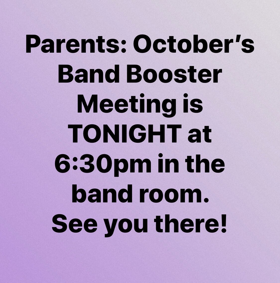GHSBandandGuard's tweet photo. Band Booster Meeting TONIGHT at 6:30pm! https://t.co/jmEOLaqVAu