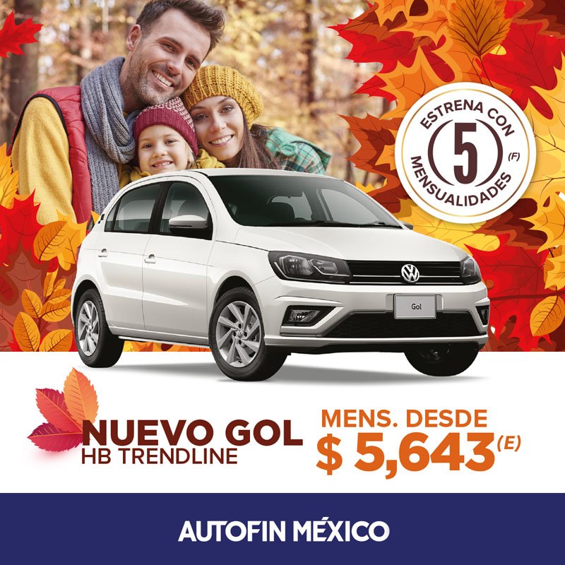 Ven por tu #NuevoGol.
Llévatelo con:
✅ 5 o 6 mensualidades* 🚗
✅ Plazo a 50 o 60 meses* 📆
✅ Seguro Gratis y Bonificación por Pago Puntual* 💵
https://t.co/TiEg3iMNqm
Términos y condiciones 👉 https://t.co/qaJbE2mmpo
#AutofinMéxico #Autofinanciamiento #Octubre #FelizLunes https://t.co/K6PnfCETbl