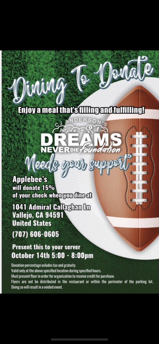 CJ Anderson’s Dreams Never Die Foundation tweet media