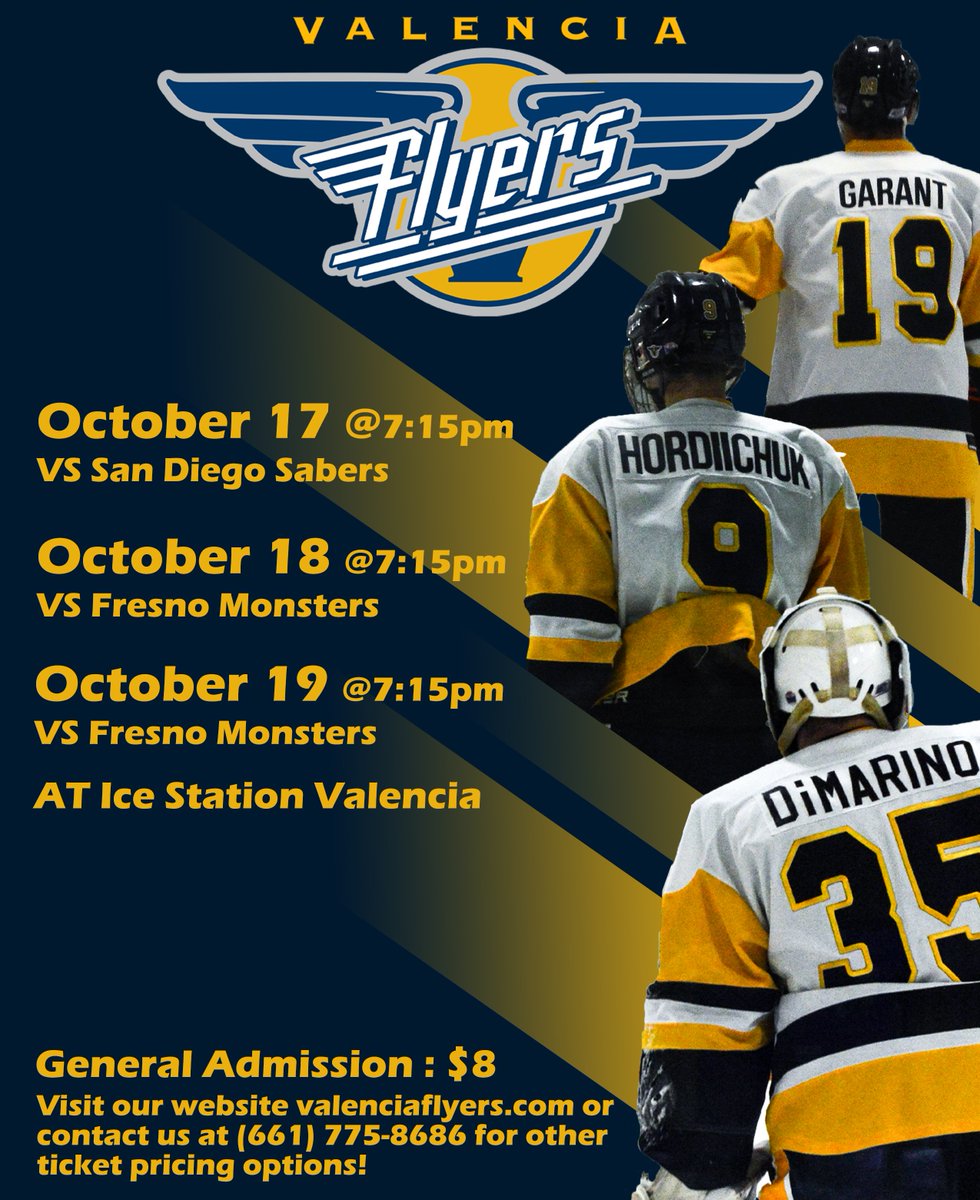 Join the Valencia Flyers this weekend for their second home series! #hockey #wshl #ice🏒