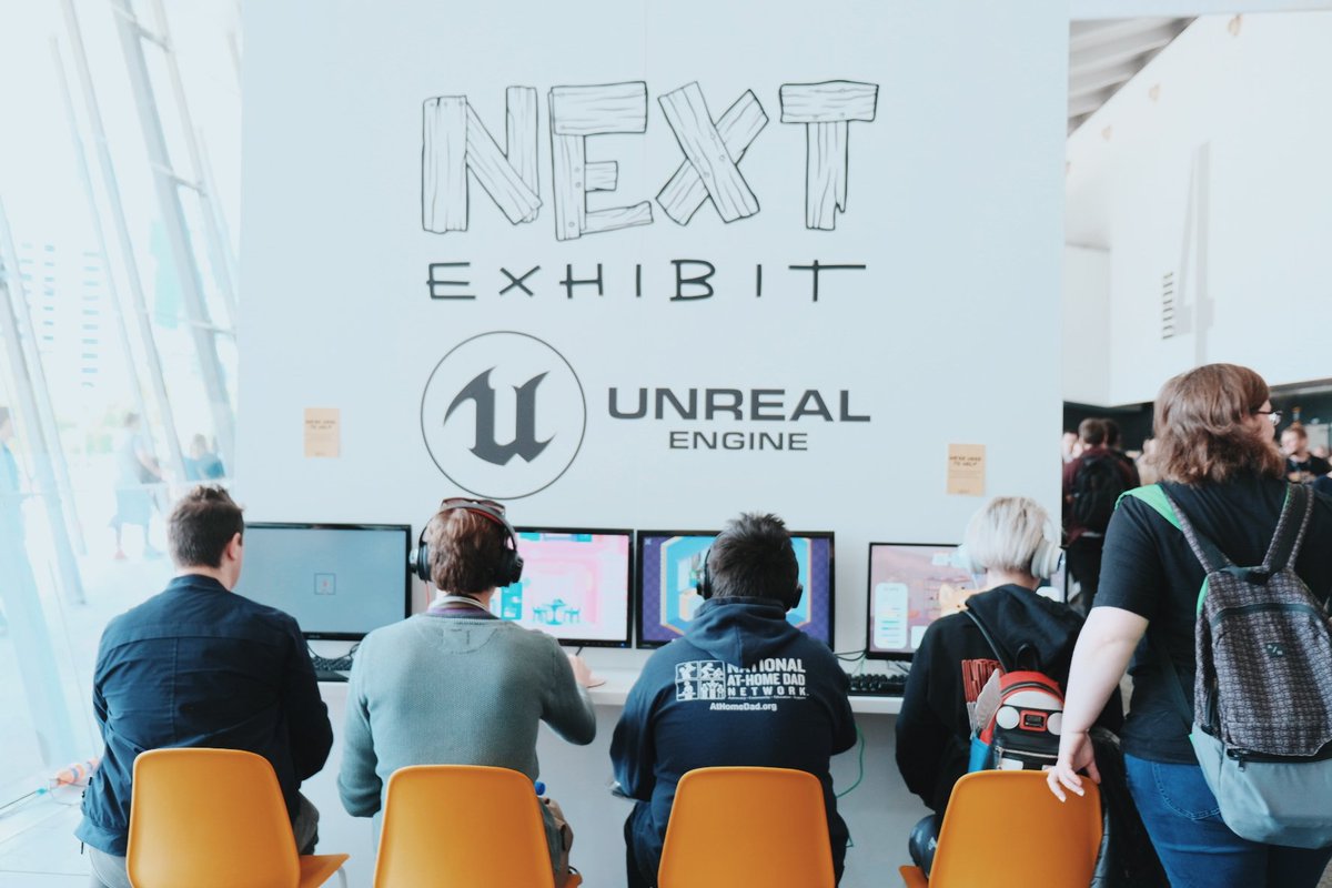 ExhibitNext's tweet photo. What a weekend! 
Thanks so much to our sponsor @UnrealEngine for making NEXT Exhibit "Made by Hand" possible this year. We had a wonderful time showing these great games, and talking with @PAXAus attendees about how games get made. https://t.co/k5UsSbgeWp