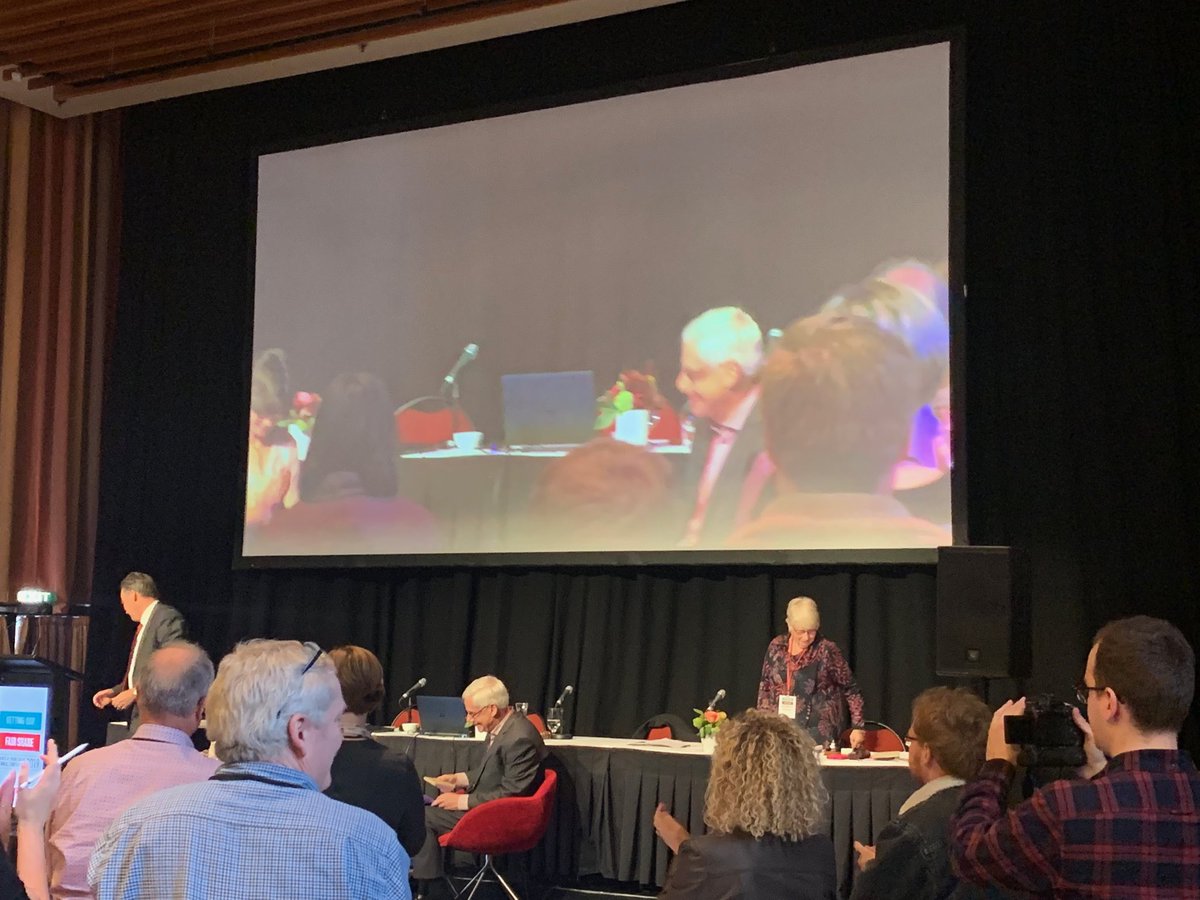 Big standing ovation for the very decent and brilliant retiring CTU economist Bill Rosenberg #NZUnions