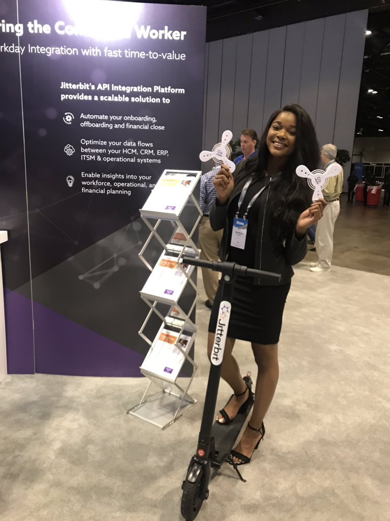 jitterbit's tweet image. Come visit Jitterbit at Booth #511 for the chance to win a GoTrax GXL V2 Commuting Electric Scooter and learn more about #WorkdayIntegration 
#wdrising