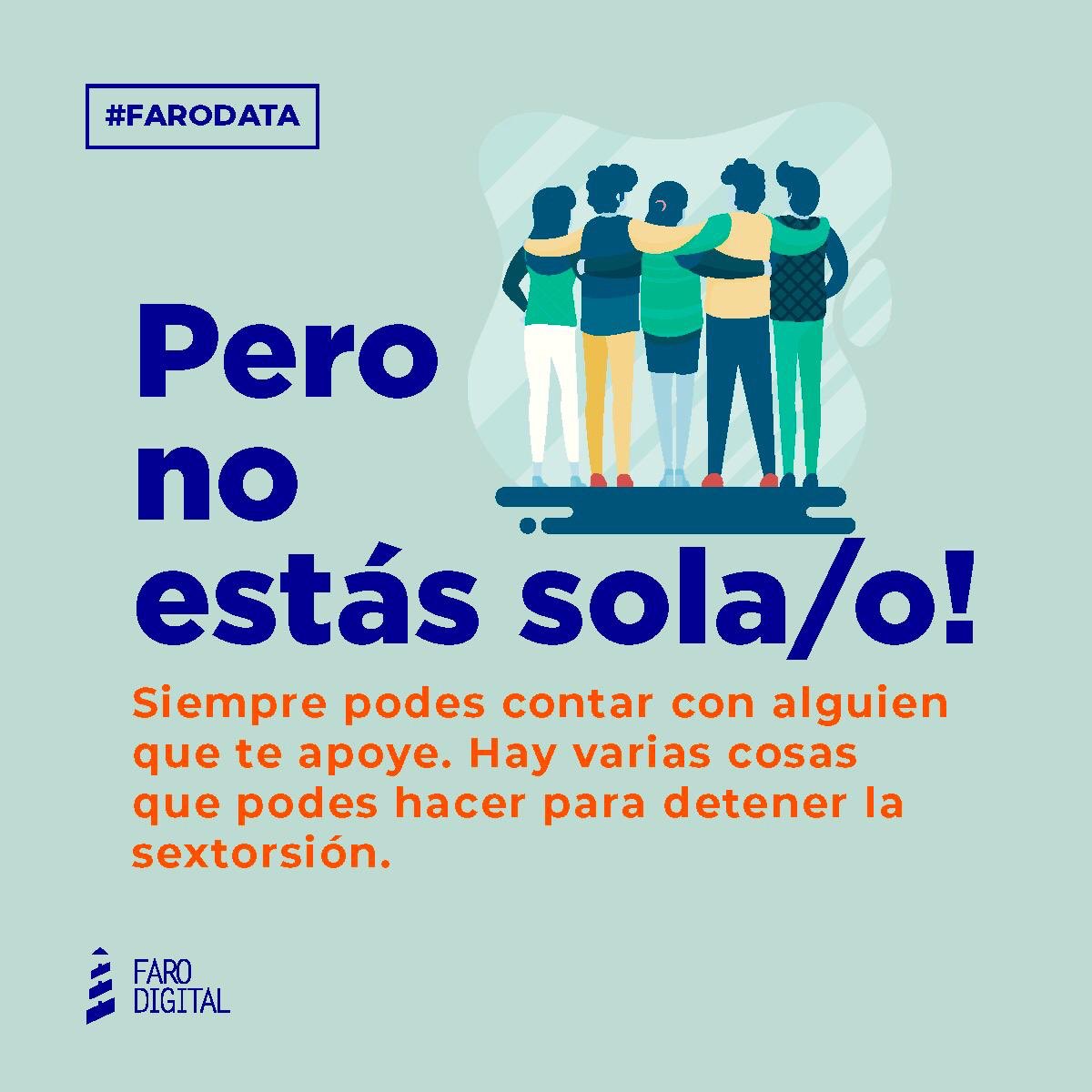 farodigitalok's tweet photo. Sextorsión es violencia. La pelea contra la violencia también debemos darla en internet: depende de todos y todas terminar con la difusión de imágenes íntimas sin consentimiento. Sumate a cortar la cadena. https://t.co/lIKgShXGyk