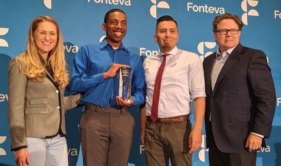 BroadCenter's tweet photo. Kudos to @BroadCenter team members Gavin Reagins and Ted Olivos for being awarded the @fonteva Innovation Award for their work on our event registration system! #FUNCON19 https://t.co/IIgvlVQFlU