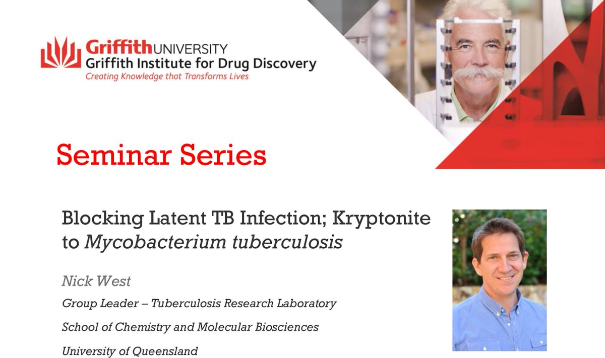 GRIDD_GU's tweet photo. We're excited to host Dr Nick West (School of Chemistry and Molecular Biosciences, UQ) this Thursday from 11:30am as part of #GRIDD's Seminar Series. All are welcome!

#NatureBank #CompoundsAustralia #GriffithUni  #AdvanceQld #QldScience @UQscience #beremarkable https://t.co/9ijZ7Qs3qt