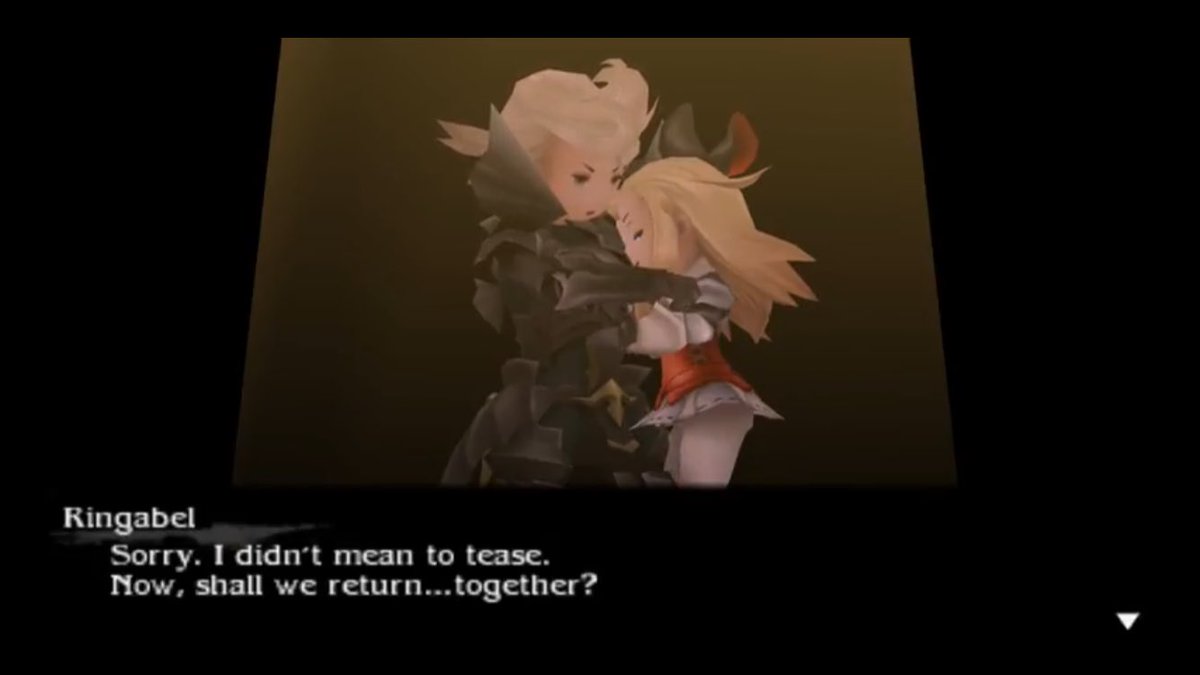 mikia87's tweet photo. "For you had someone, too. But he left you... far, far behind. You will never see him again... The one you cared for more than anyone else in this world."

"... I miss him... #Ringabel..."😭

#BravelyDefault #BravelySecond #Rindea #Spoilers #edealee #リンイデ #otp #ringabelxedea https://t.co/JAparD2DeB