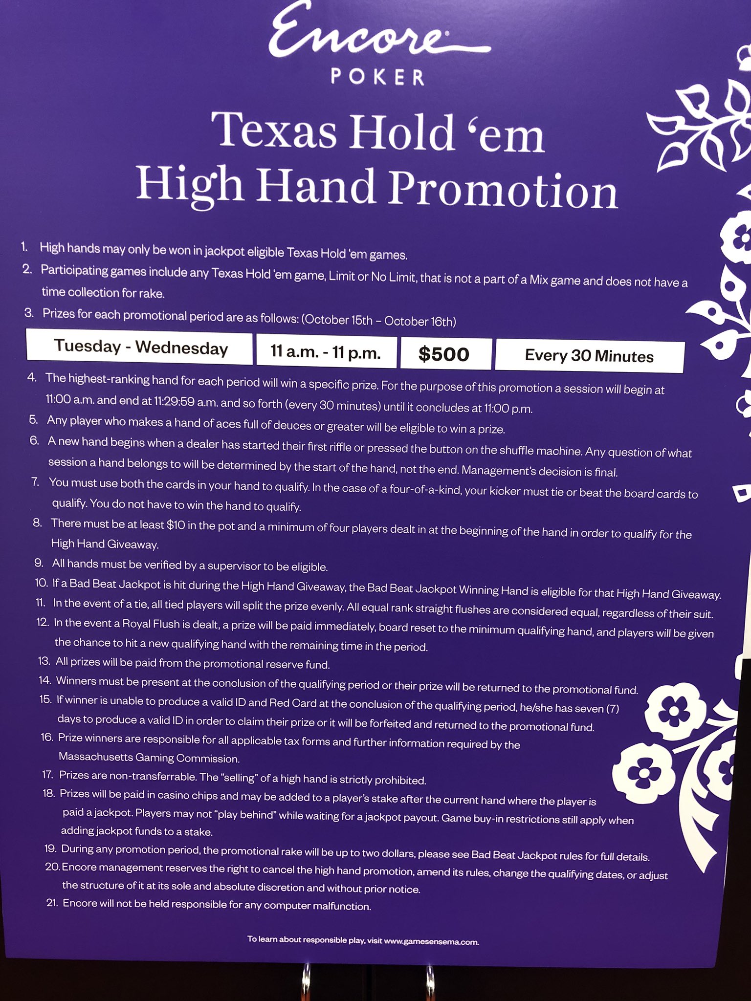 Encore poker atlas series